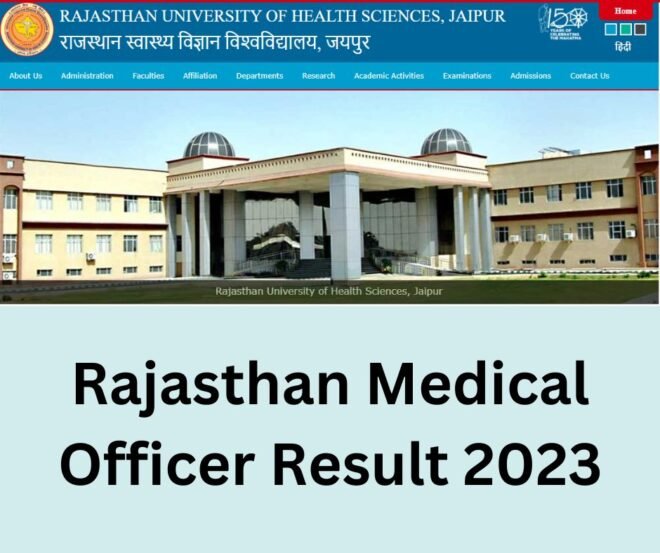 Rajasthan Medical Officer Result 2023