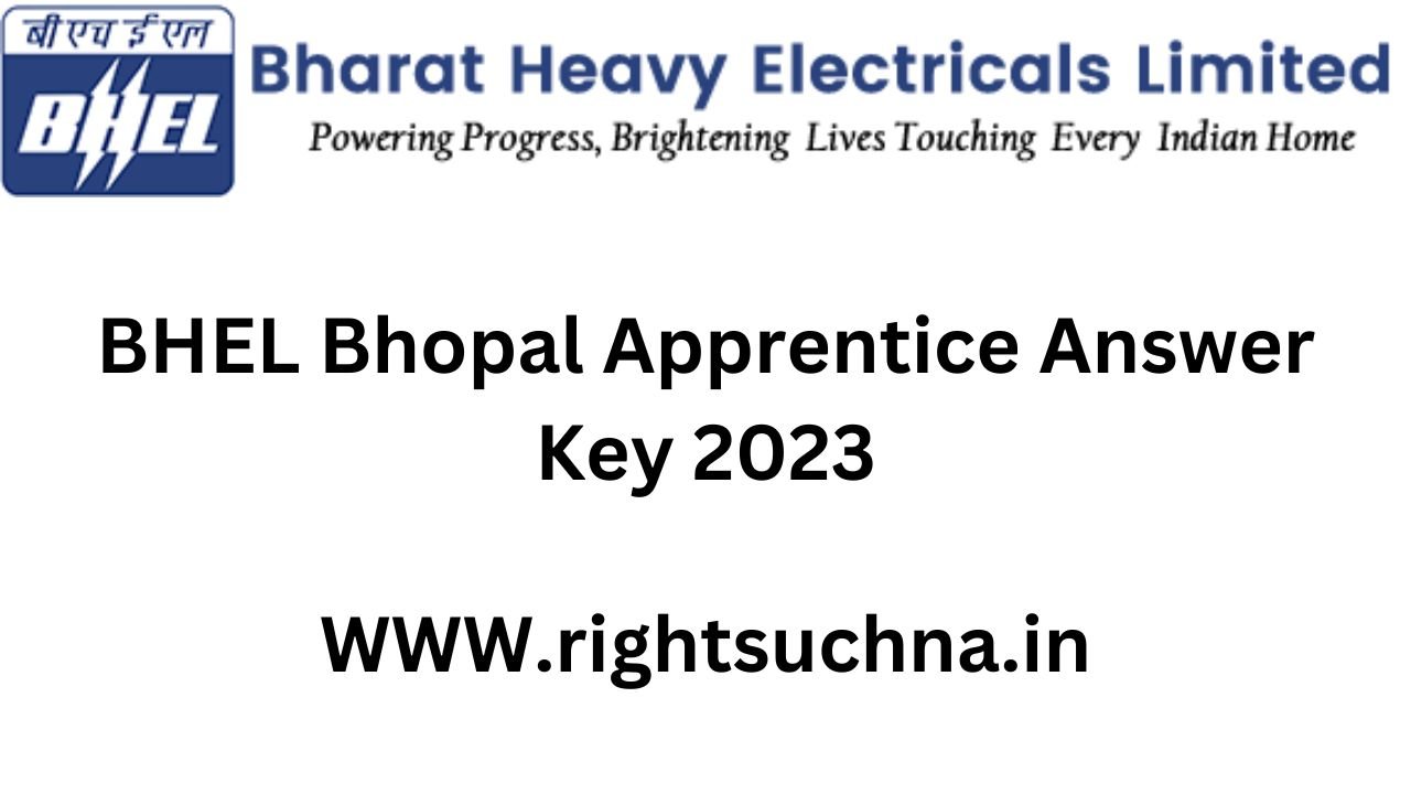 BHEL Bhopal Apprentice Answer Key 2023