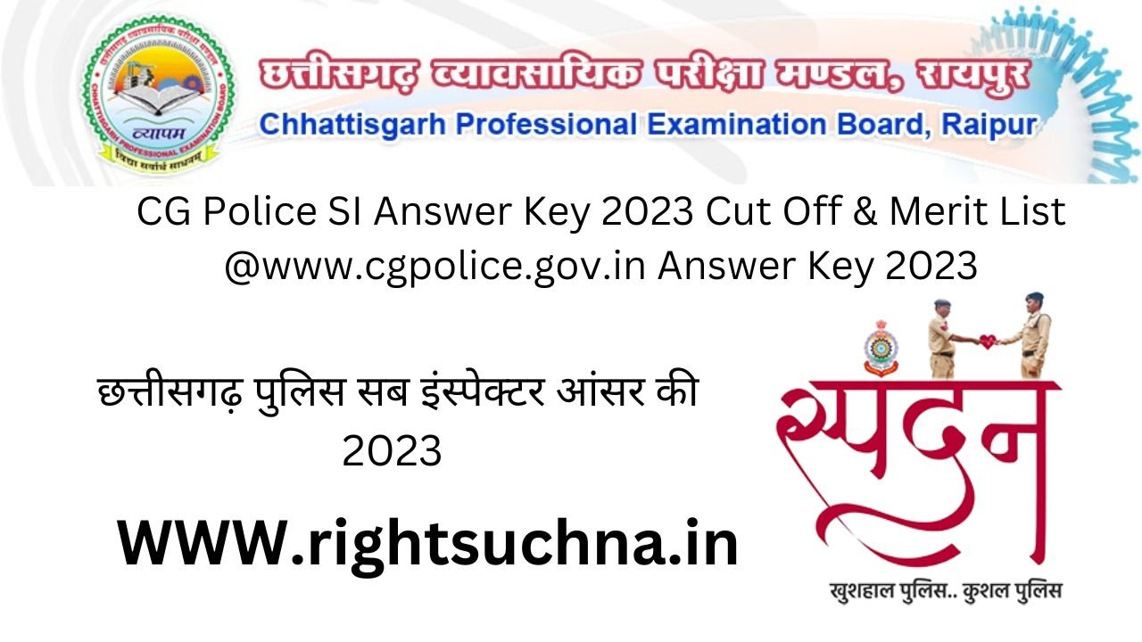 CG Police SI Answer Key 2023 