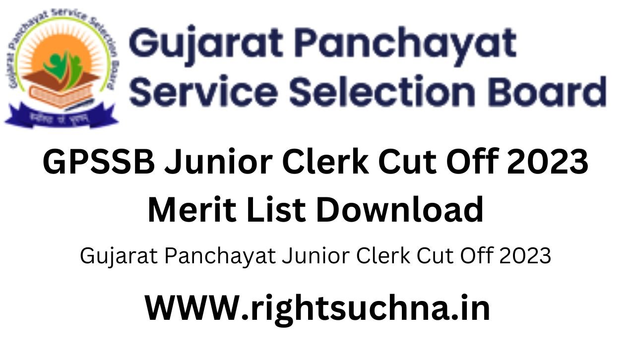 GPSSB Junior Clerk Cut Off 2023 Merit List Download