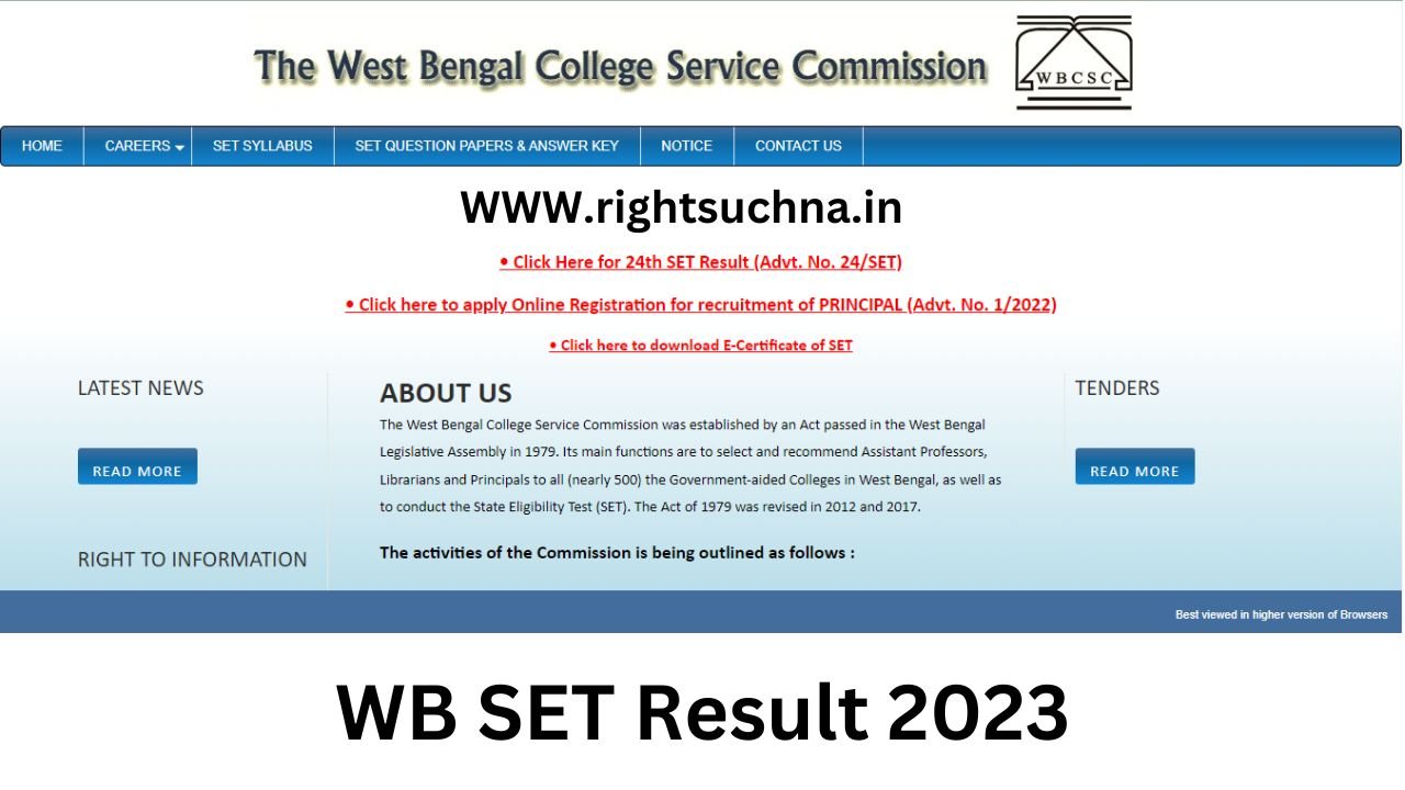 WB SET Result 2023