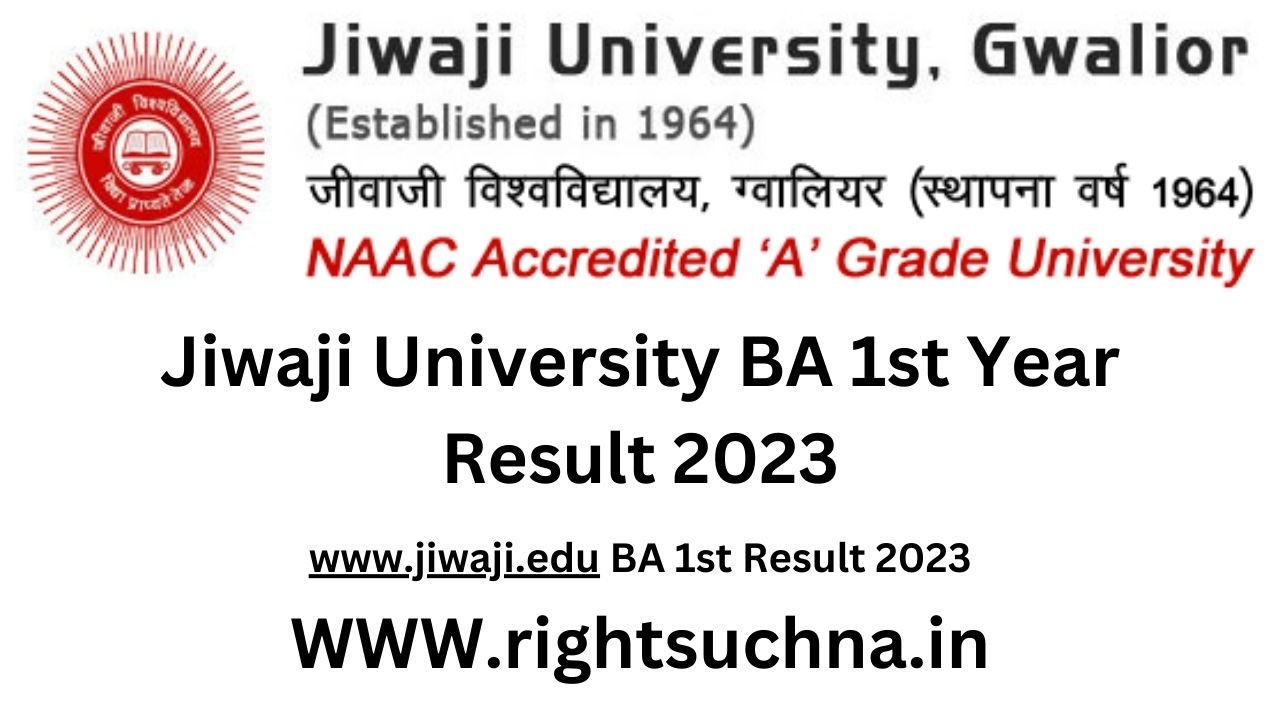 Jiwaji University BA 1st Year Result 2023