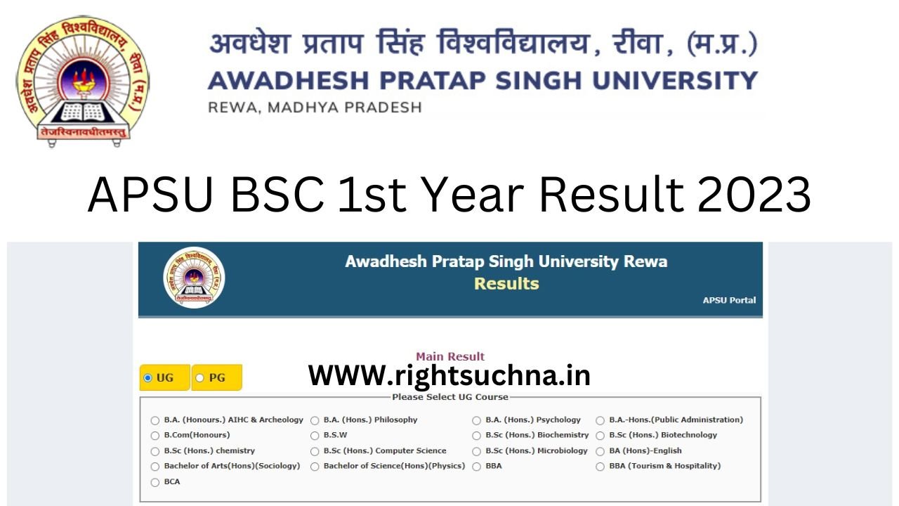 APSU BSC 1st Year Result 2023