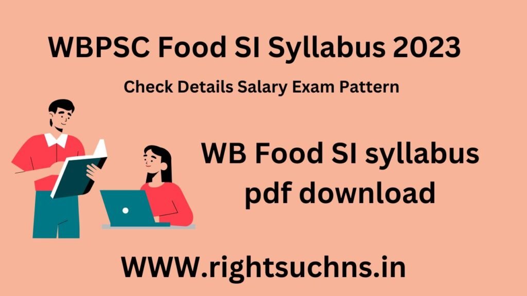 WBPSC Food SI Syllabus 2023