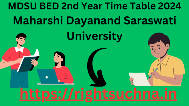 MDSU BED 2nd Year Time Table 2024