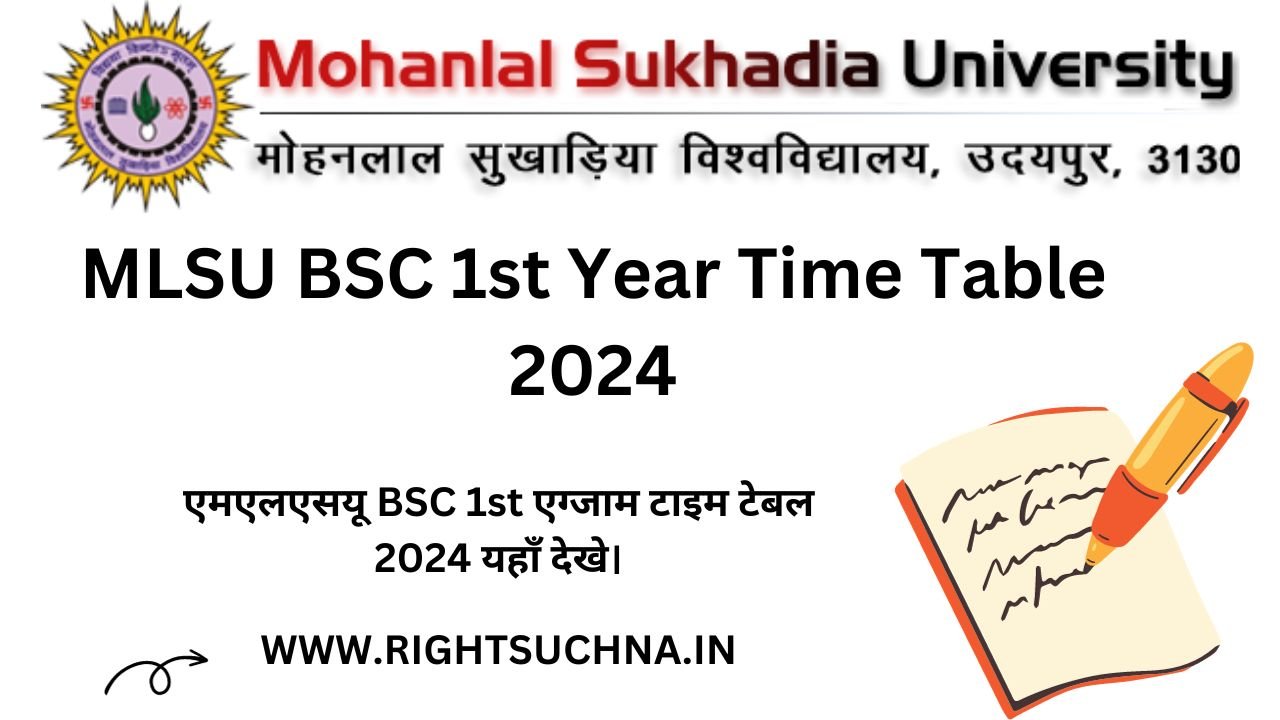 MLSU BSC 1st Year Time Table 2024