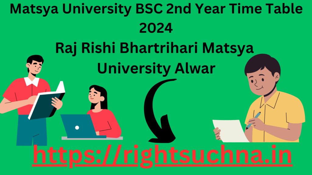 Matsya University BSC 2nd Year Time Table 2024