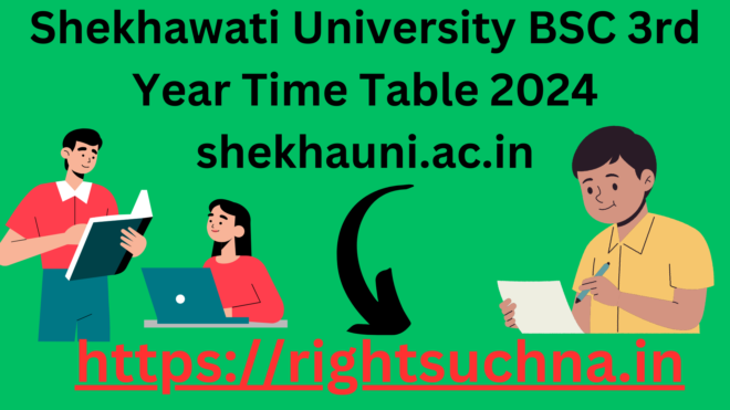 Shekhawati University BSC 3rd Year Time Table 2024