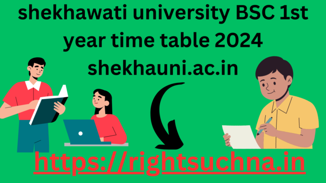 shekhawati university BSC 1st year time table 2024