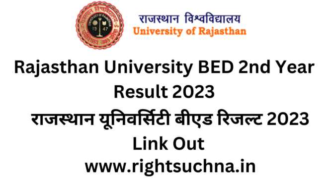 Rajasthan University B.ED 2nd Year Result 2023