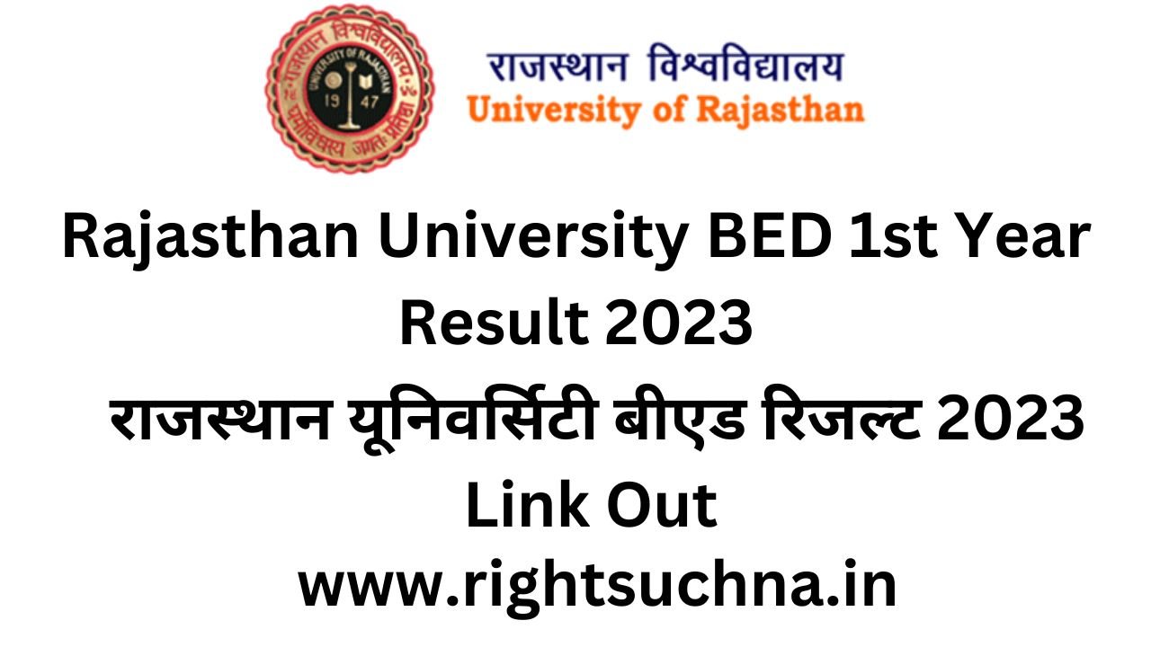 Rajasthan University BED 1st Year Result 2023