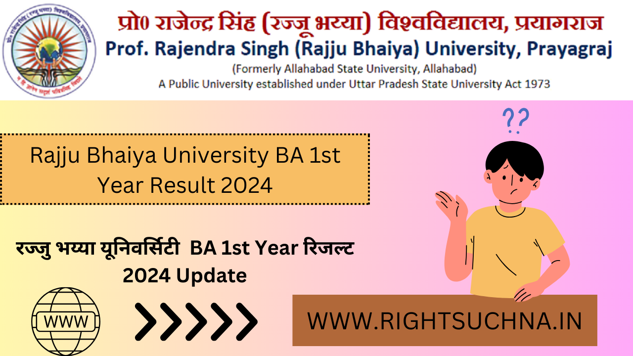 Rajju Bhaiya University BA 1st Year Result 2024