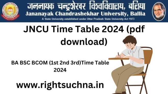 JNCU Time Table 2024