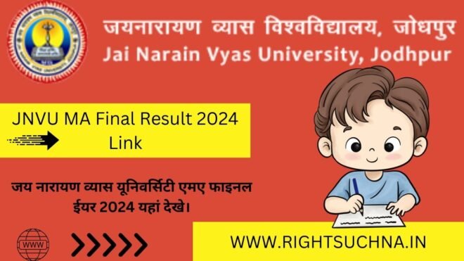 JNVU MA Final Result 2024