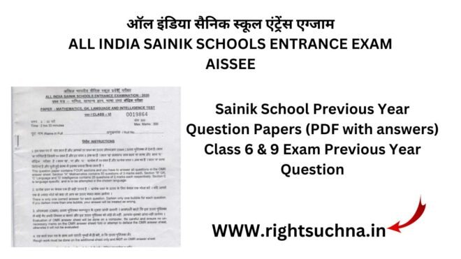 Sainik School Previous Year Question Papers