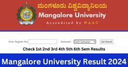 Mangalore University Result 2024 (JAN/FEB - 2024) 1st 2nd 3rd 4th 5th 6th Sem Results