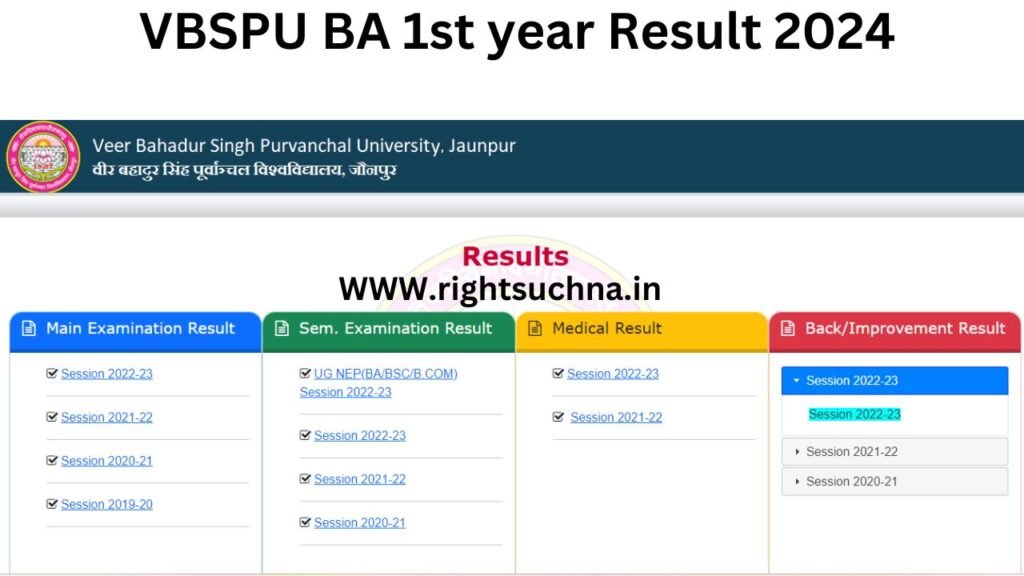 VBSPU BA 1st Year Result 2024