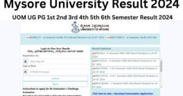 Mysore University Result 2024 | UOM UG PG 1st 2nd 3rd 4th 5th 6th Semester Result 2024