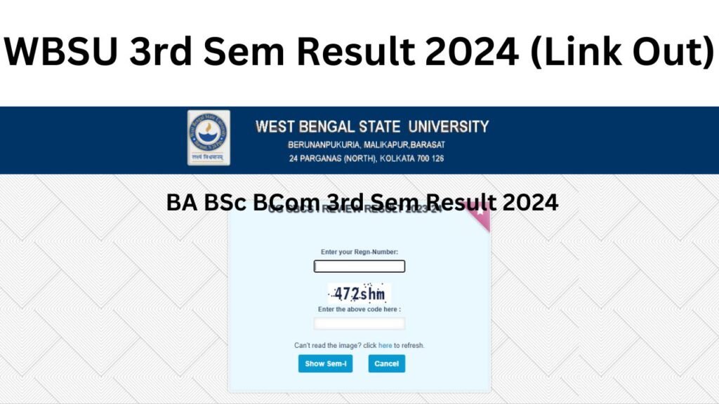 WBSU 3rd Sem Result 2024 (Link Out) | wbsuexams.net BA BSc BCom 3rd Sem Result 2024