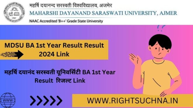 MDSU BA 1st Year Result 2024