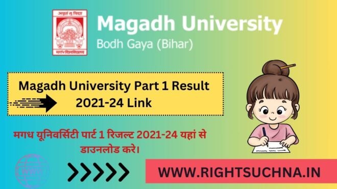 Magadh University Part 1 Result 2021-24 www.magadhuniversity.ac.in part 1 result 2024