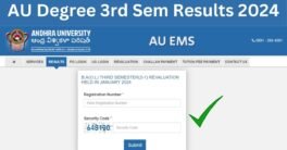 AU Degree 3rd Sem Results 2024 - Andhra University 3rd Sem Result 2024