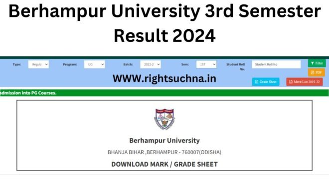 Berhampur University 3rd Semester Result 2024