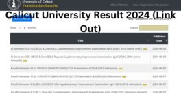 Calicut University Result 2024 (Link Out) www.uoc.ac.in UG PG Sem Result 2024