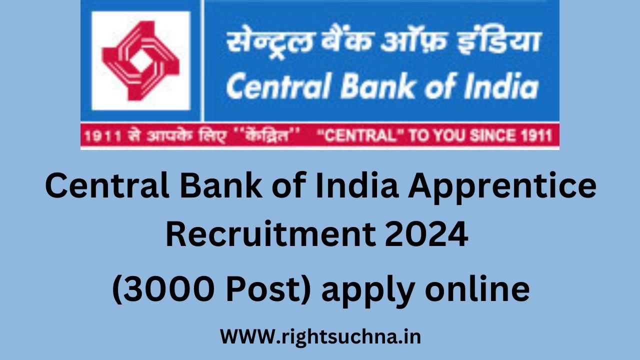 Central Bank of India Apprentice Recruitment 2024