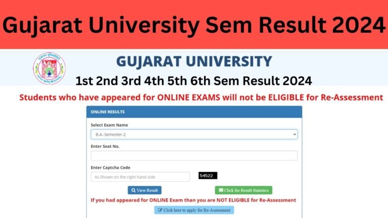 Gujarat University Sem Result 2024 | 1st 2nd 3rd 4th 5th 6th Sem Result 2024