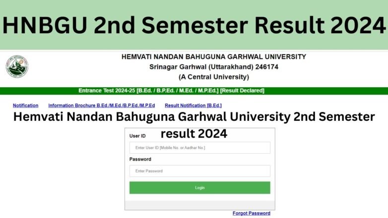 HNBGU 2nd Semester Result 2024 - Hemvati Nandan Bahuguna Garhwal University 2nd Semester result 2024