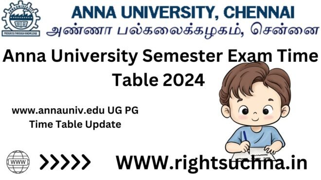 Anna University Exam Time Table 2024 Link