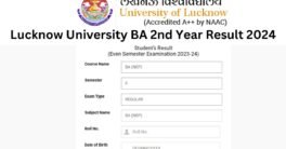 Lucknow University BA 2nd Year Result 2024 (Out) LU BA Part-2 Result 2024