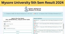 Mysore University 5th Sem Result 2024 | www.uni-mysore.ac.in 5th sem Result 2024