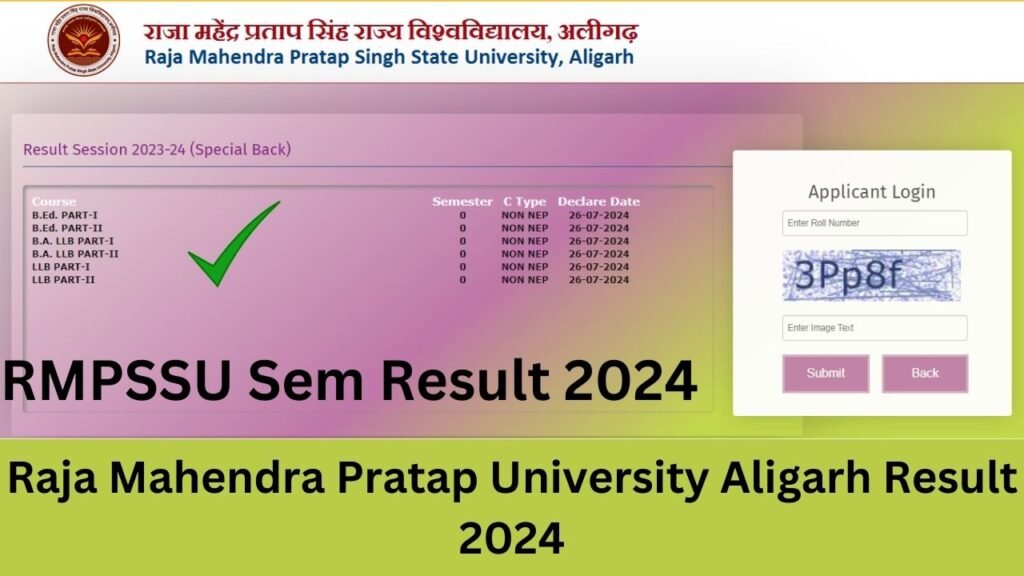 Raja Mahendra Pratap University Aligarh Result 2024