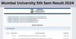 Mumbai University 5th Sem Result 2024