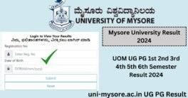 UOM Result 2024 | uni-mysore.ac.in 1st 2nd 3rd 4th 5th 6th Sem Result