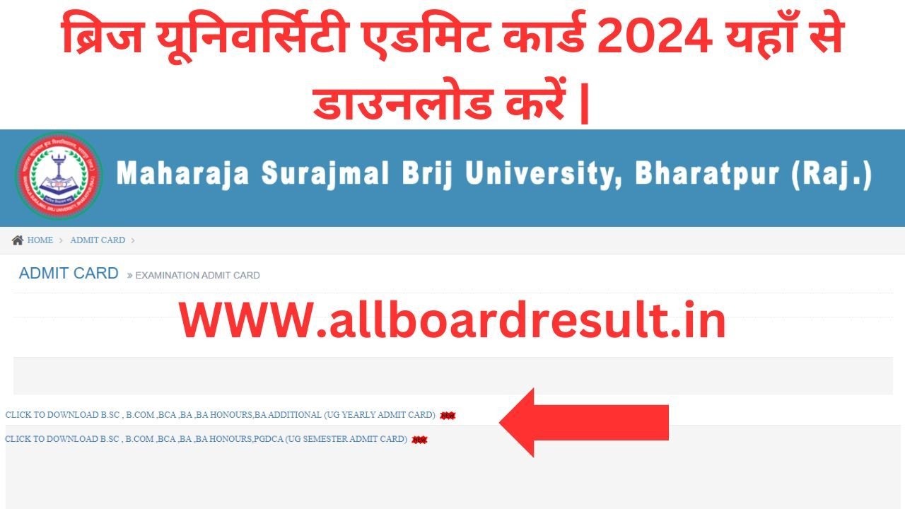 MSBU Admit Card 2024