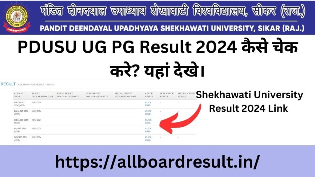 Shekhawati University Result 2024